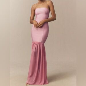 Elliatt Kristel Strapless Corset Drop-Waist Chiffon Maxi Dress